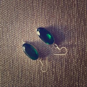 Green Glass Earrings